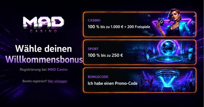 MAD Casino Konto banner